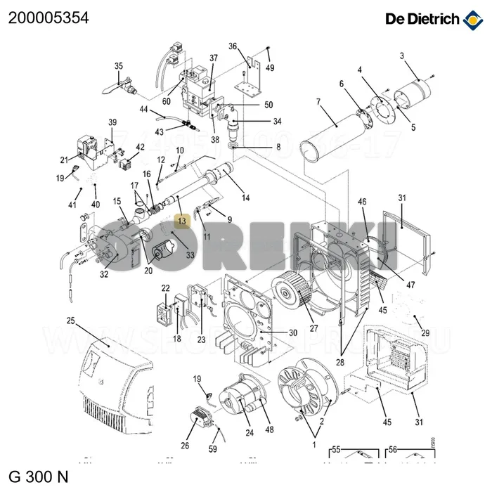 Узел газовой линии g303-5n De Dietrich 200005354 для газового котла