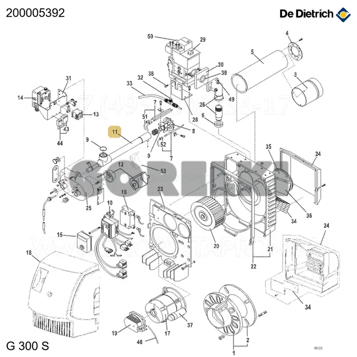 Узел газовой линии oes 355 gi De Dietrich 200005392 для газового котла