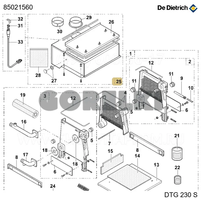Узел обратного клапана окрашенный s 10 De Dietrich 85021560 для газового котла