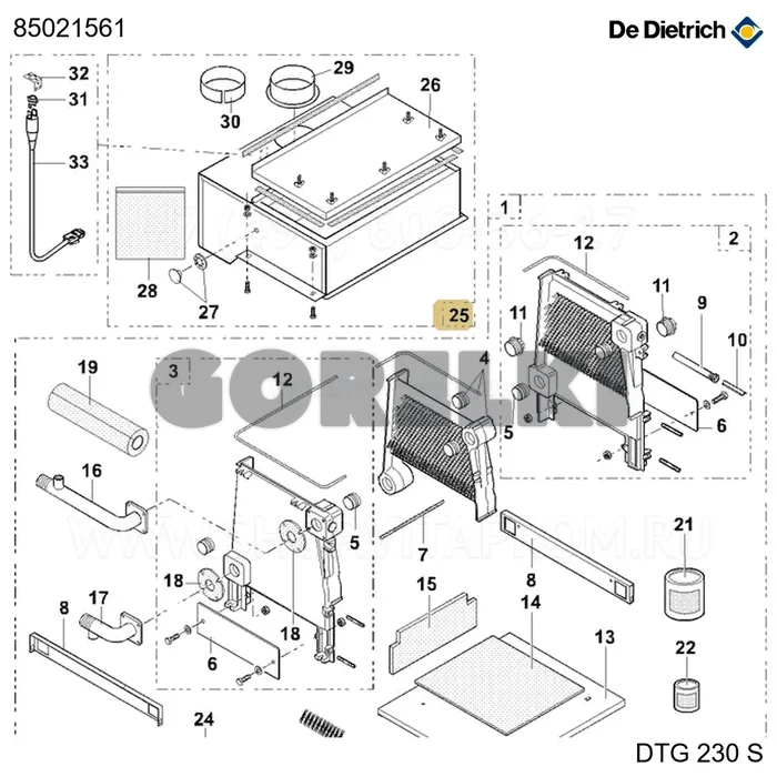 Узел обратного клапана окрашенный s 11 De Dietrich 85021561 для газового котла