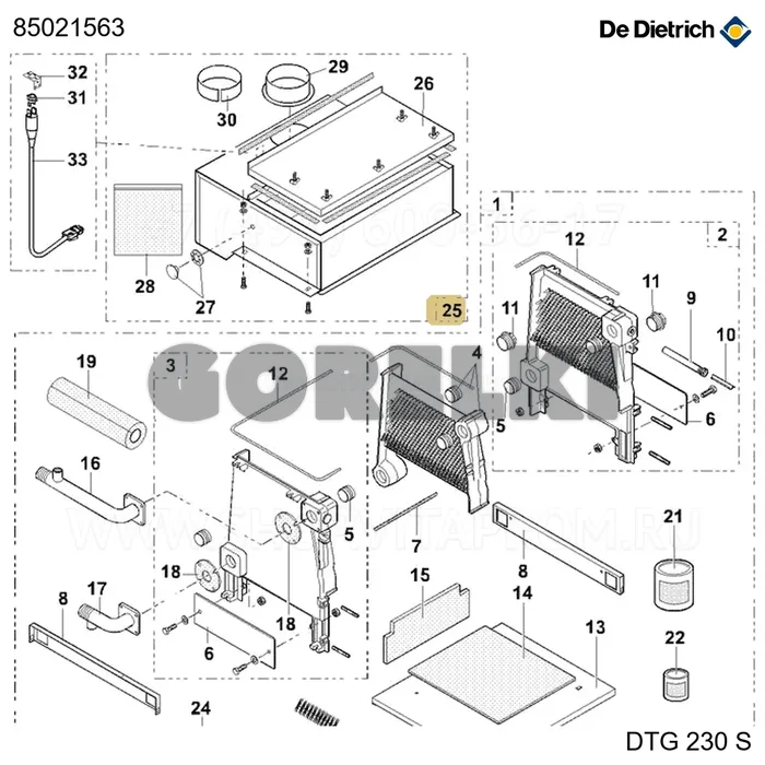 Узел обратного клапана окрашенный s 13 De Dietrich 85021563 для газового котла