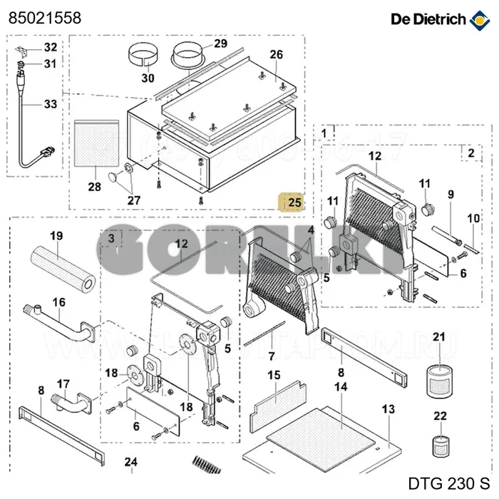Узел обратного клапана окрашенный s 8 De Dietrich 85021558 для газового котла