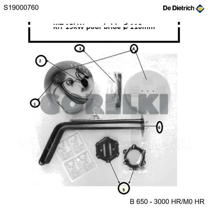 Узел платформы 15.30кВт De Dietrich S19000760 для газового котла