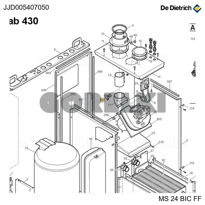 Вентури De Dietrich JJJ005407050 для газового котла