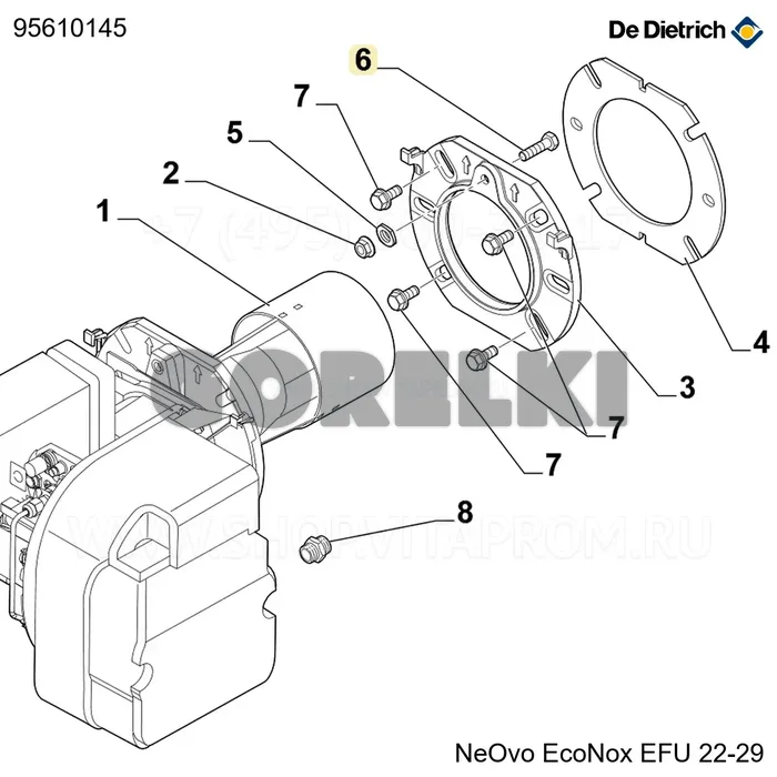 Винт H M8x30 6.8 ZN8 De Dietrich 95610145 для газового котла