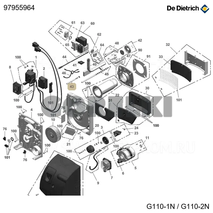 Винт крепежный De Dietrich 97955964 для газового котла