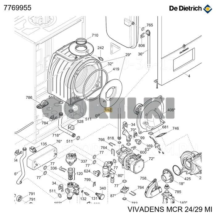 Винт m5x14 De Dietrich 7769955 для газового котла
