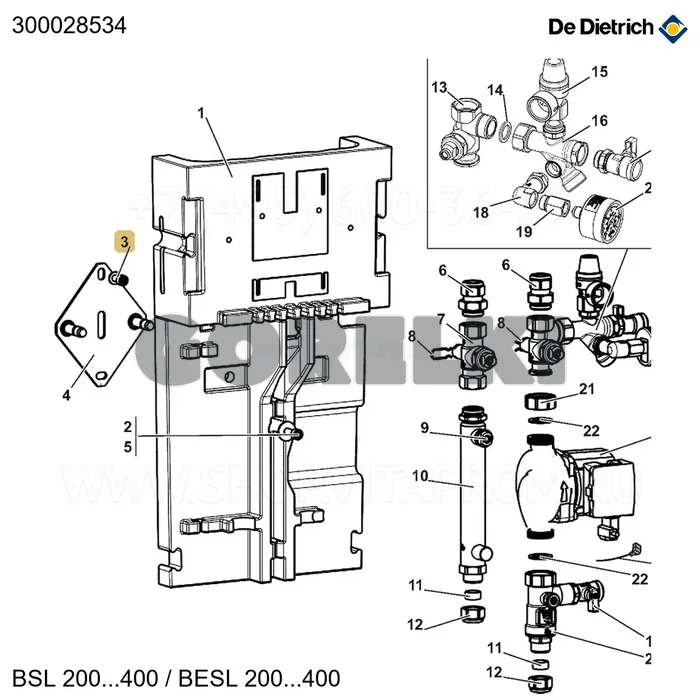 Винт m8x20мм De Dietrich 300028534 для газового котла