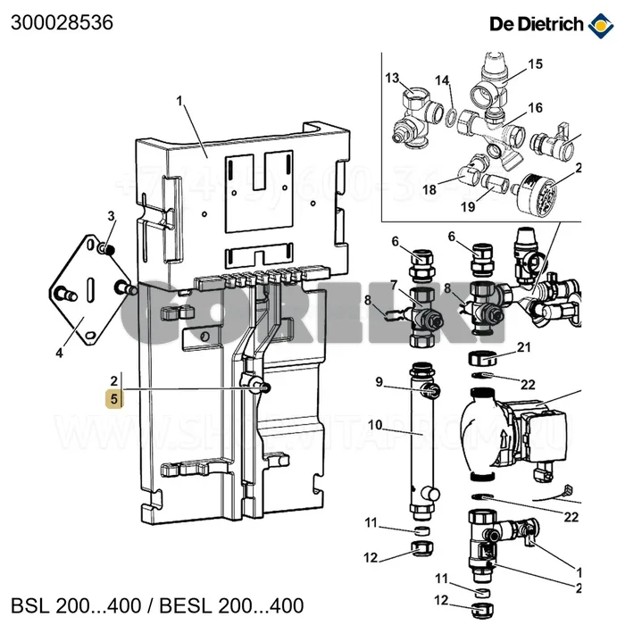 Винт m8x25мм De Dietrich 300028536 для газового котла