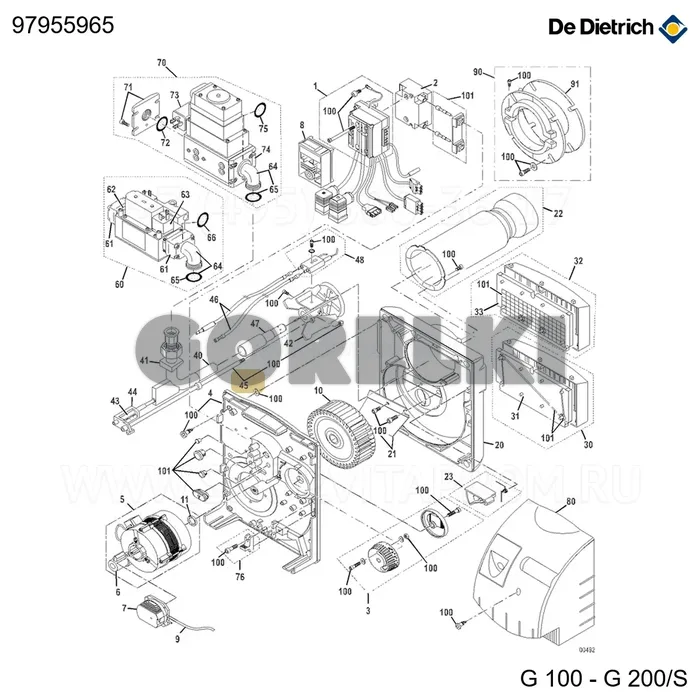 Винт регулировочный De Dietrich 97955965 для газового котла