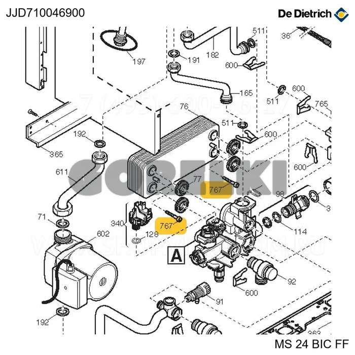 Винт Sca.Cod.For.11300169 De Dietrich 710046900 для газового котла
