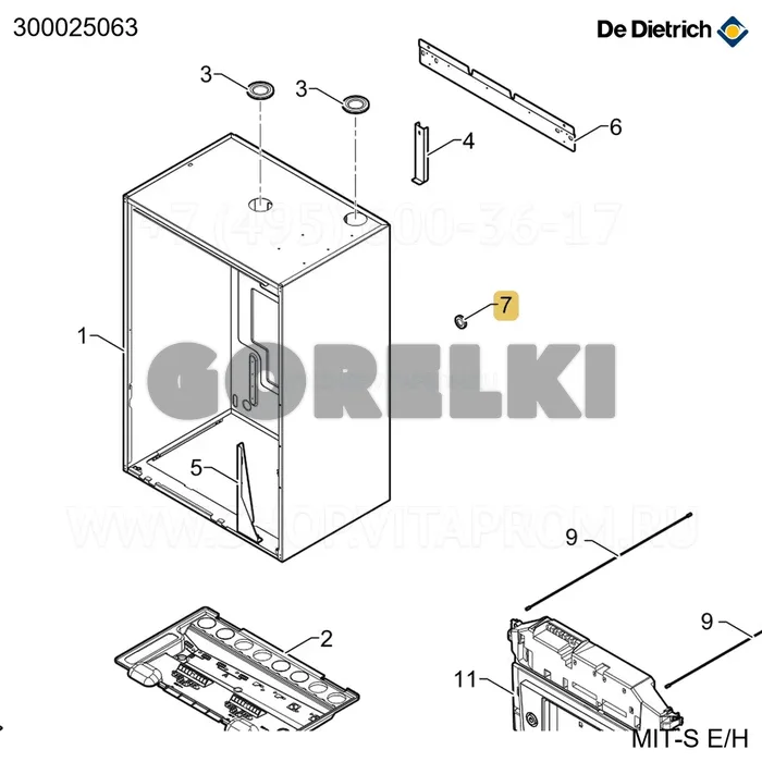 Ввод кабельный мембранный DG-PVC 21/E1 De Dietrich 300025063 для газового котла