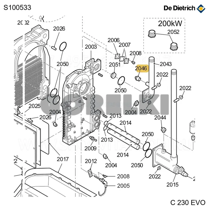 Заглушка 1/2" De Dietrich S100533 для газового котла
