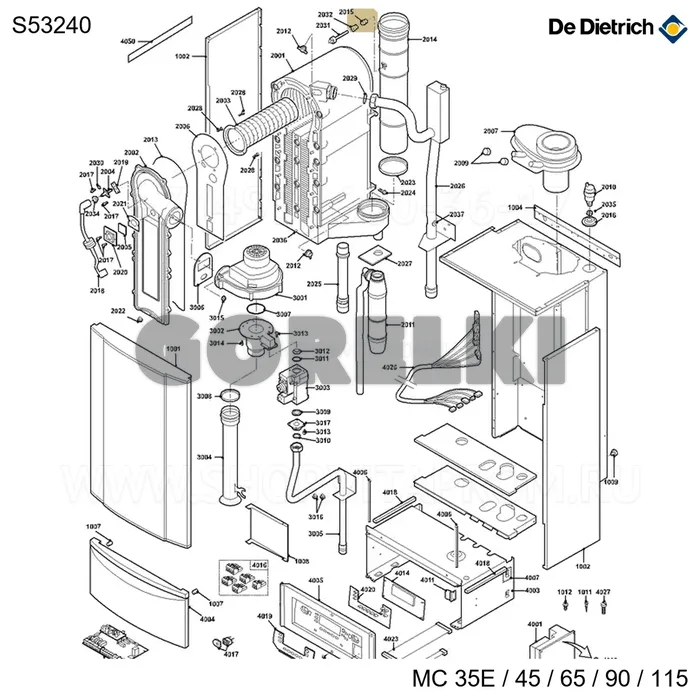 Заглушка De Dietrich S53240 для газового котла