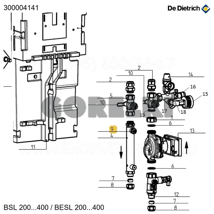 Заглушка спускная 3/8" De Dietrich 300004141 для газового котла
