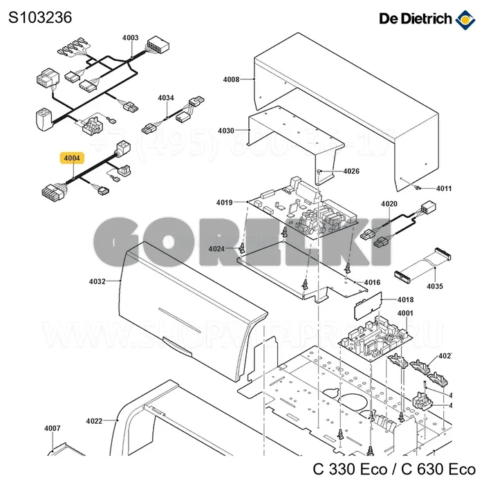 Жгут проводов 230v-2 De Dietrich S103236 для газового котла