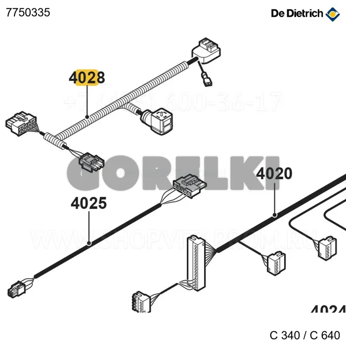Жгут проводов 230В котла De Dietrich 7750335