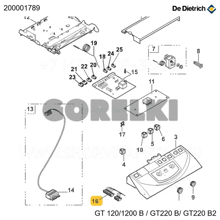 Жгут проводов gt 120 b-d-e-e1 De Dietrich 200001789 для газового котла