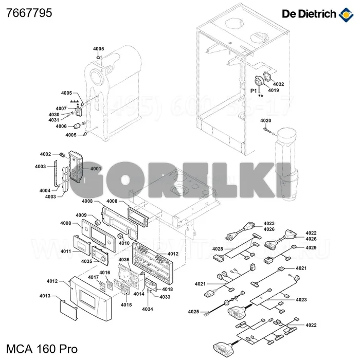Жгут проводов HMI/блока De Dietrich 7667795 для газового котла