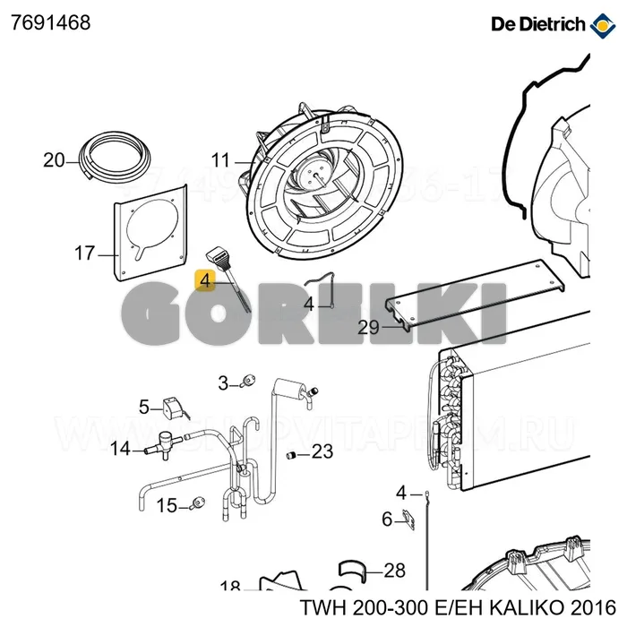Жгут проводов основной cetd De Dietrich 7691468 для газового котла