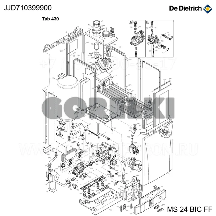Жгут вентилятора De Dietrich JJD008513660 для газового котла
