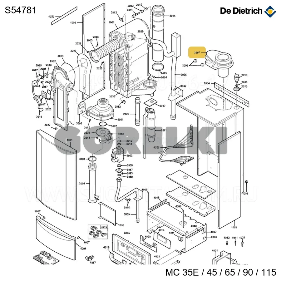 Адаптер DN 100/150 полный De Dietrich S54781 для газового котла