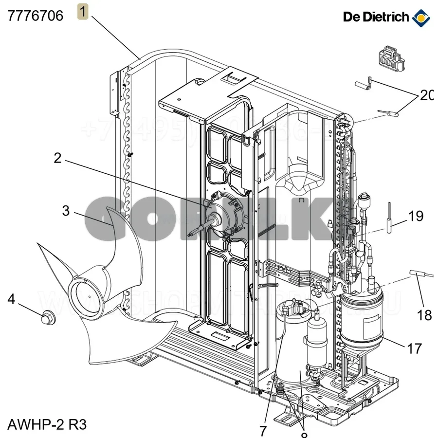 Батарея оребренная De Dietrich 7776706 для газового котла