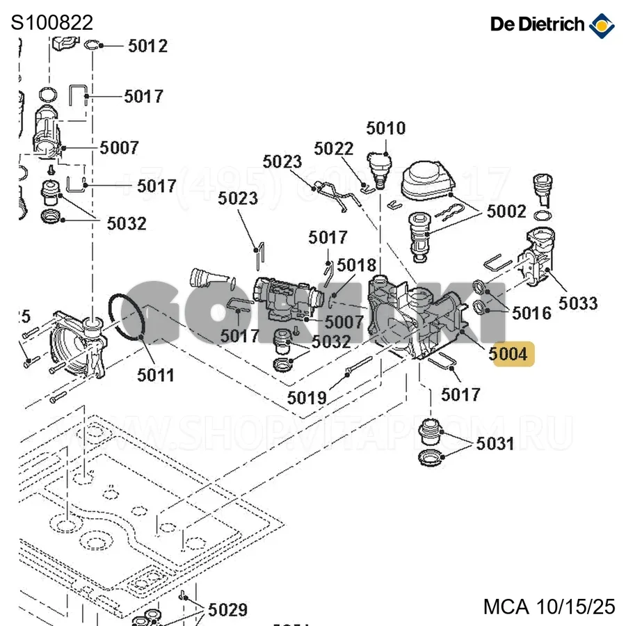 Блок гидравлический De Dietrich S100822 для газового котла