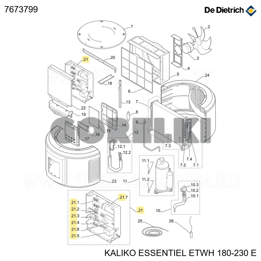Блок управления r1 De Dietrich 7673799 для газового котла