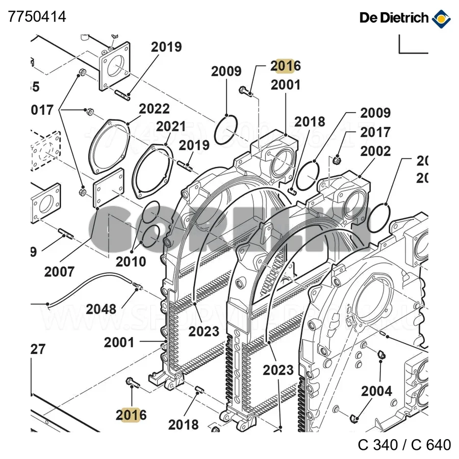 Болт m12 x 40 (10 шт/уп) De Dietrich 7750414 для газового котла