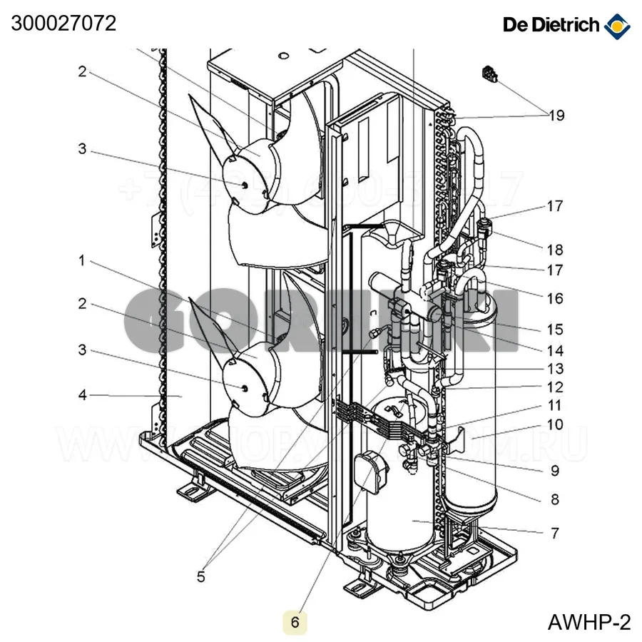 Датчик awhp 22-27 tr th32 De Dietrich 300027072 для газового котла