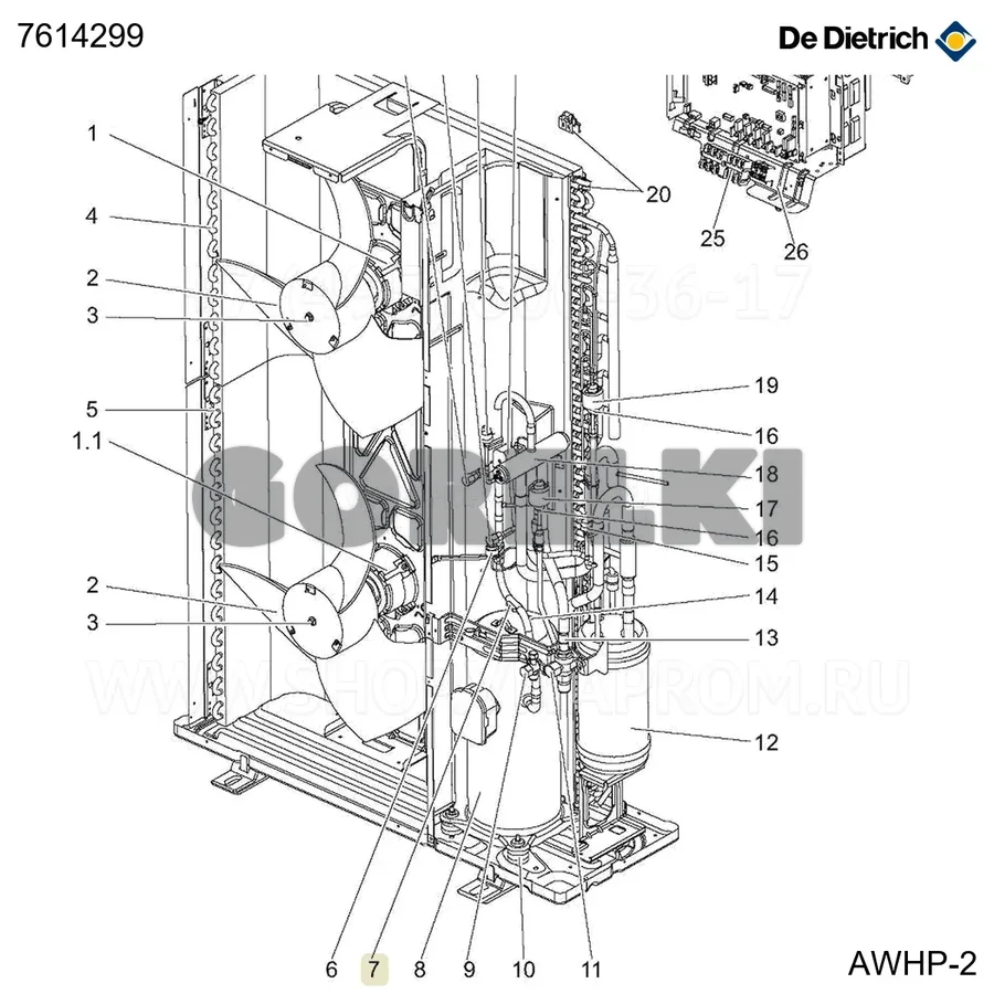 Датчик газа th4 De Dietrich 7717098 для газового котла