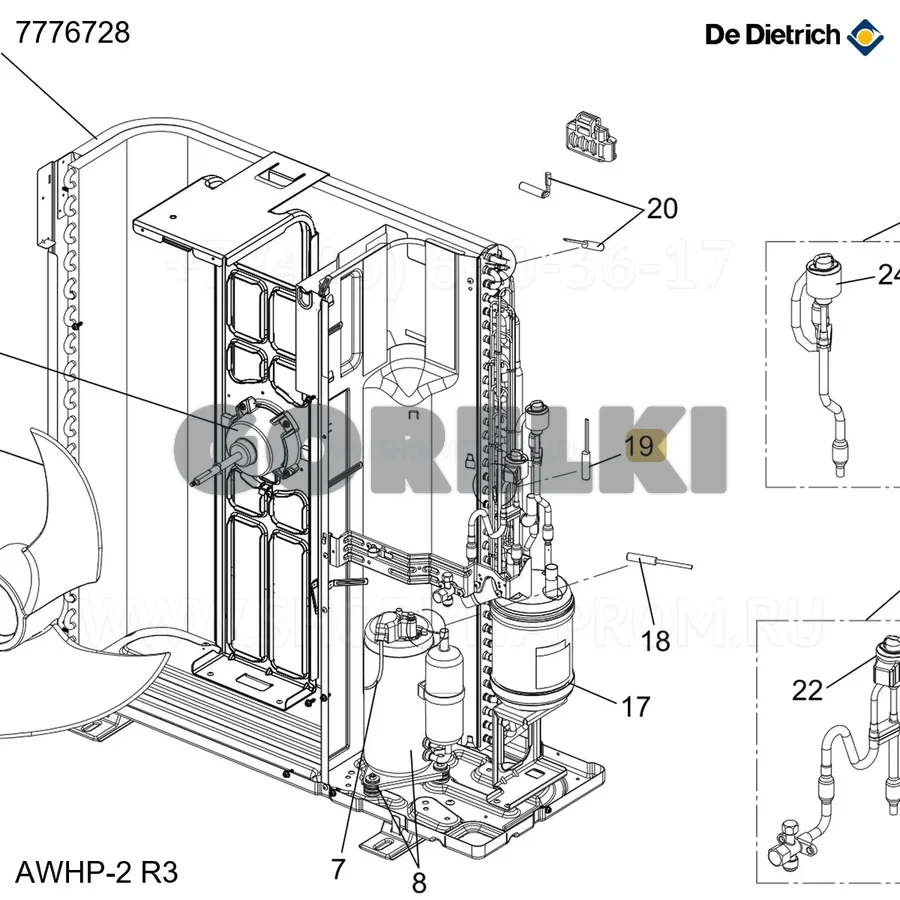 Датчик-H th3 De Dietrich 7776728 для газового котла