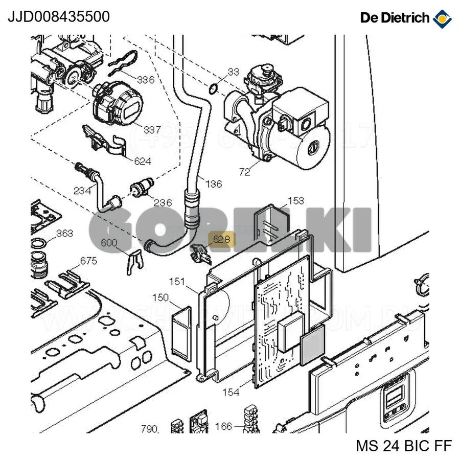 Датчик контура отопления d18-its2410201/0 De Dietrich JJJ008435500 для газового котла