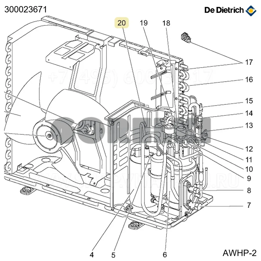 Датчик нагнетания компрессора TH4 6MR De Dietrich 300023671 для газового котла