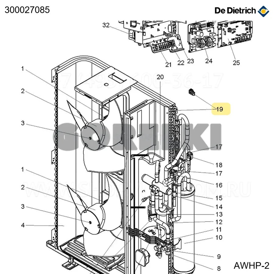 Датчик наружный теплообменника 22-27 tr De Dietrich 300027085 для газового котла