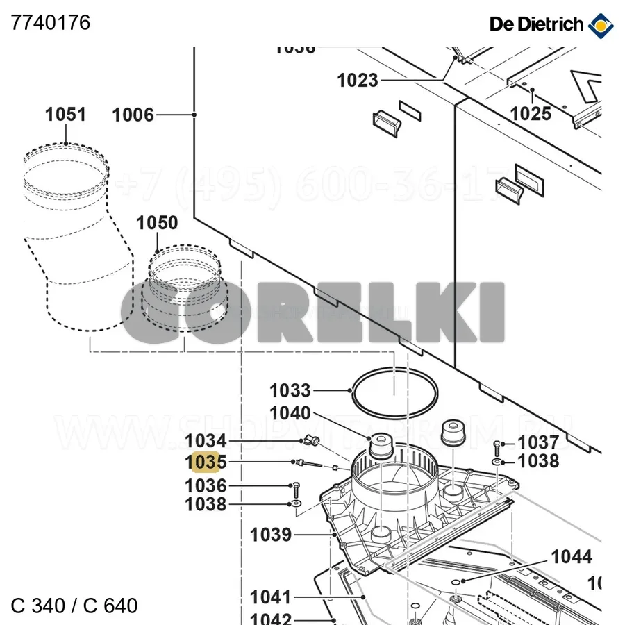 Датчик температуры дымовых газов De Dietrich 7740176 для газового котла