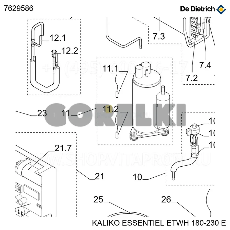 Датчик th всасывания компрессора De Dietrich 7629586 для газового котла