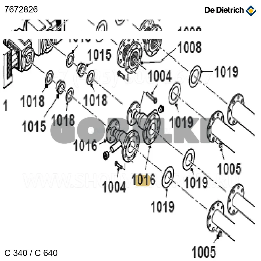 Деталь соединения 1 редукция DN80/50 De Dietrich 7672826 для газового котла