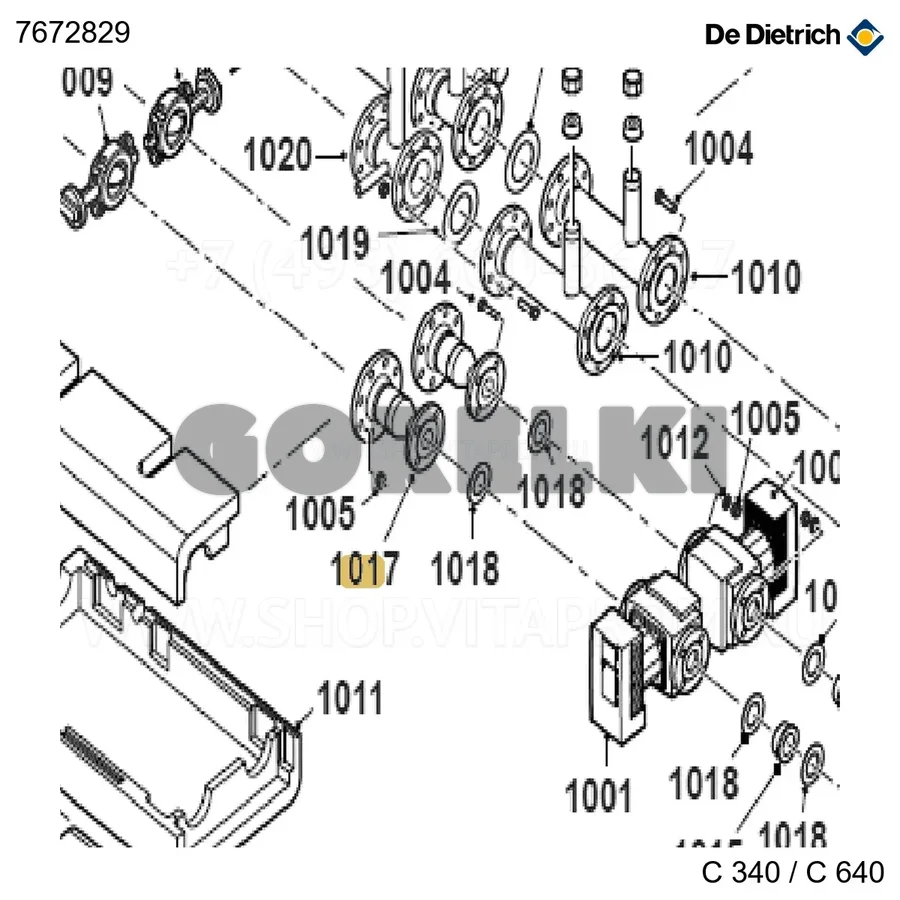 Деталь соединения DN/80/65 L.340 De Dietrich 7672829 для газового котла