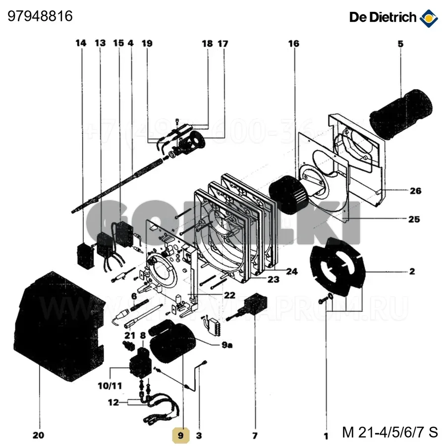 Двигатель 120w De Dietrich 97955622 для газового котла