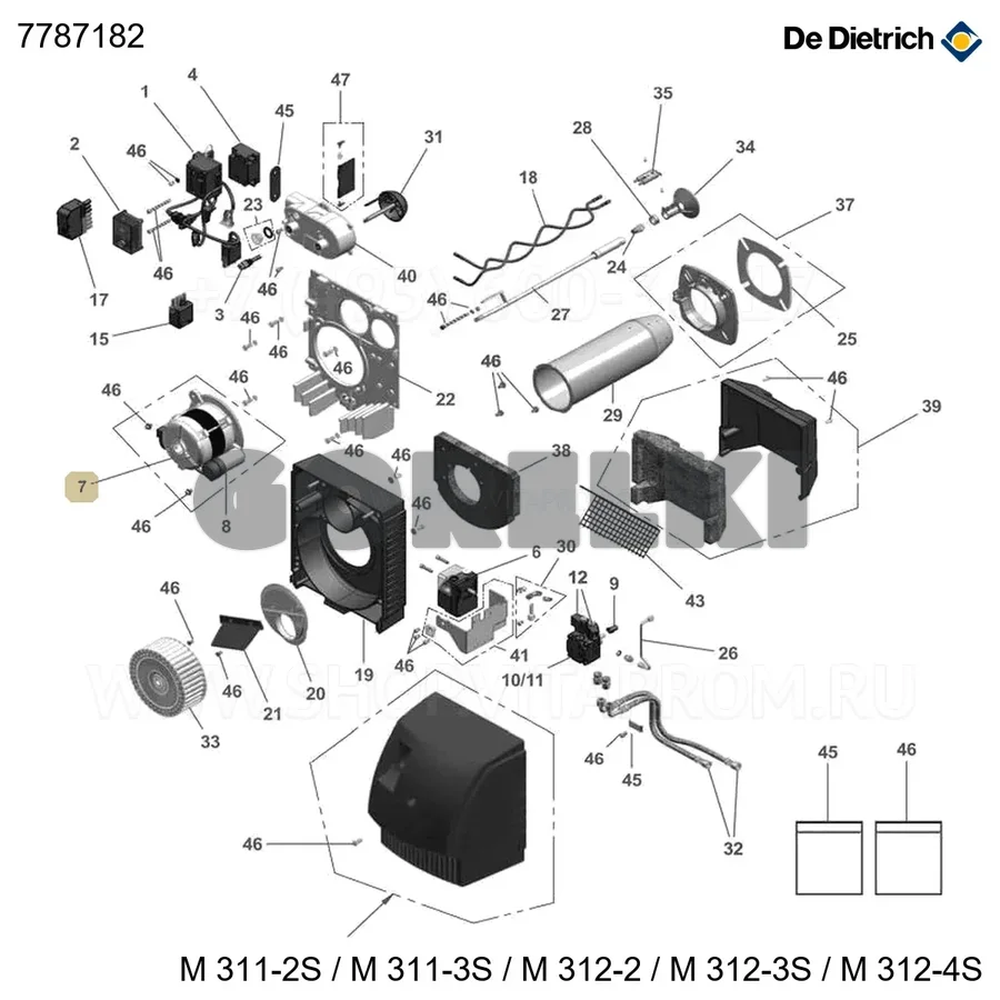 Двигатель simel 300w + муфта De Dietrich 7787182 для газового котла