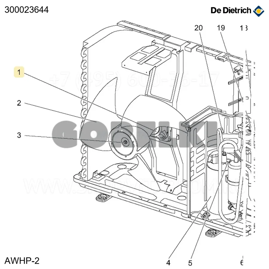 Двигатель вентилятора AWHP 6 MR De Dietrich 300023644 для газового котла