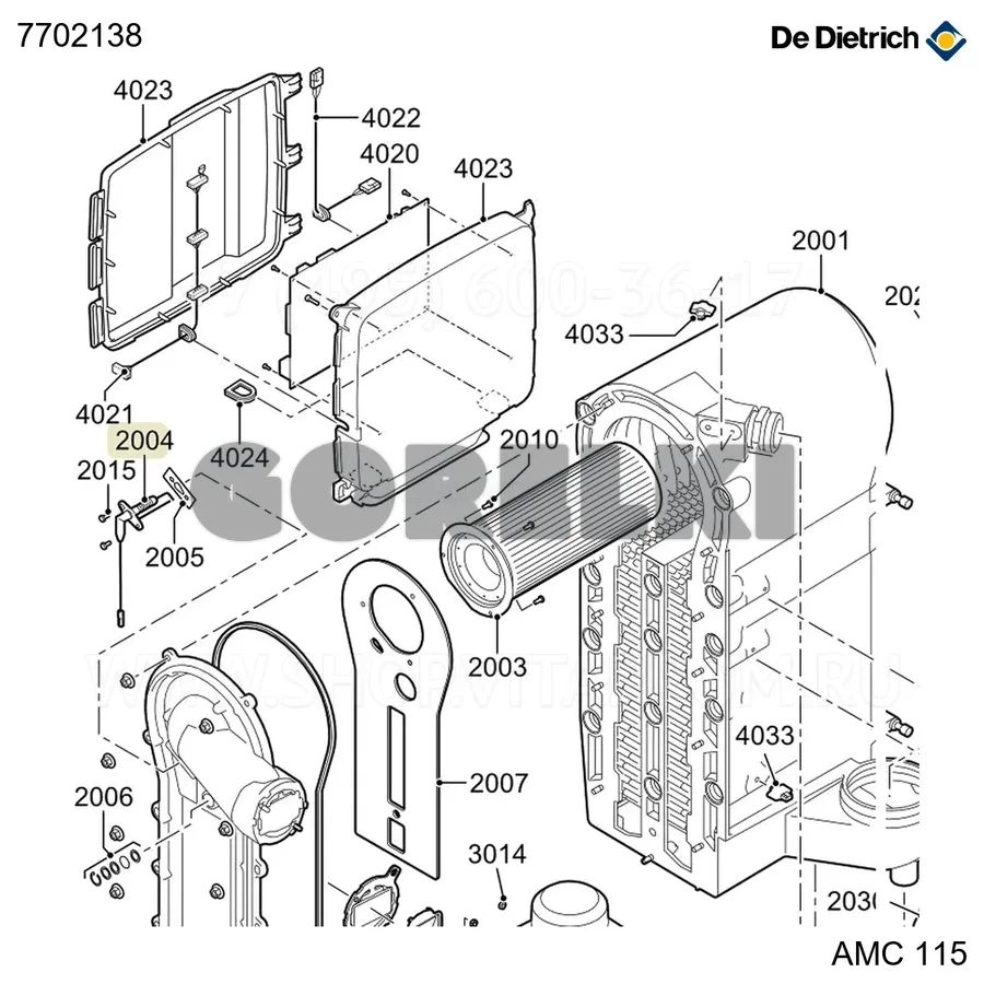 Электрод розжига De Dietrich 7702138 для газового котла