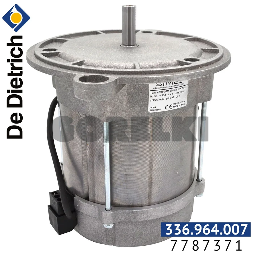 Электродвигатель De Dietrich 650 Вт + втулка 7787371 для газового котла