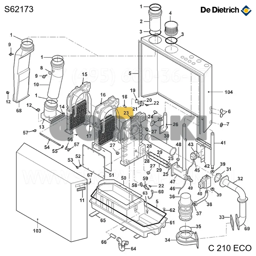 Элемент боковой правый De Dietrich S62173 для газового котла