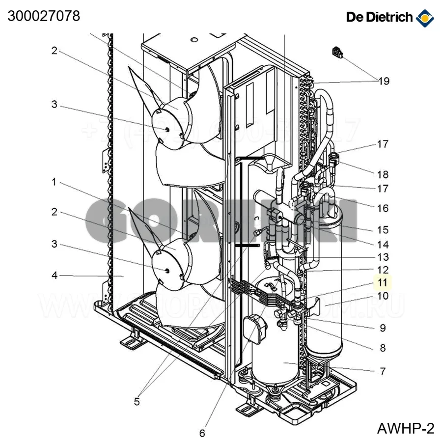 Фильтр awhp 22-27 tr De Dietrich 300027078 для газового котла