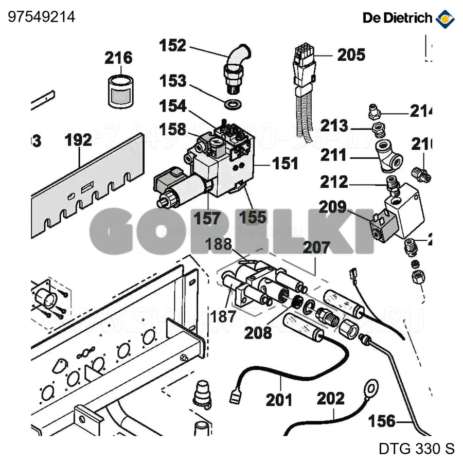 Фланец 1-1/2" с отбором De Dietrich 97549214 для газового котла