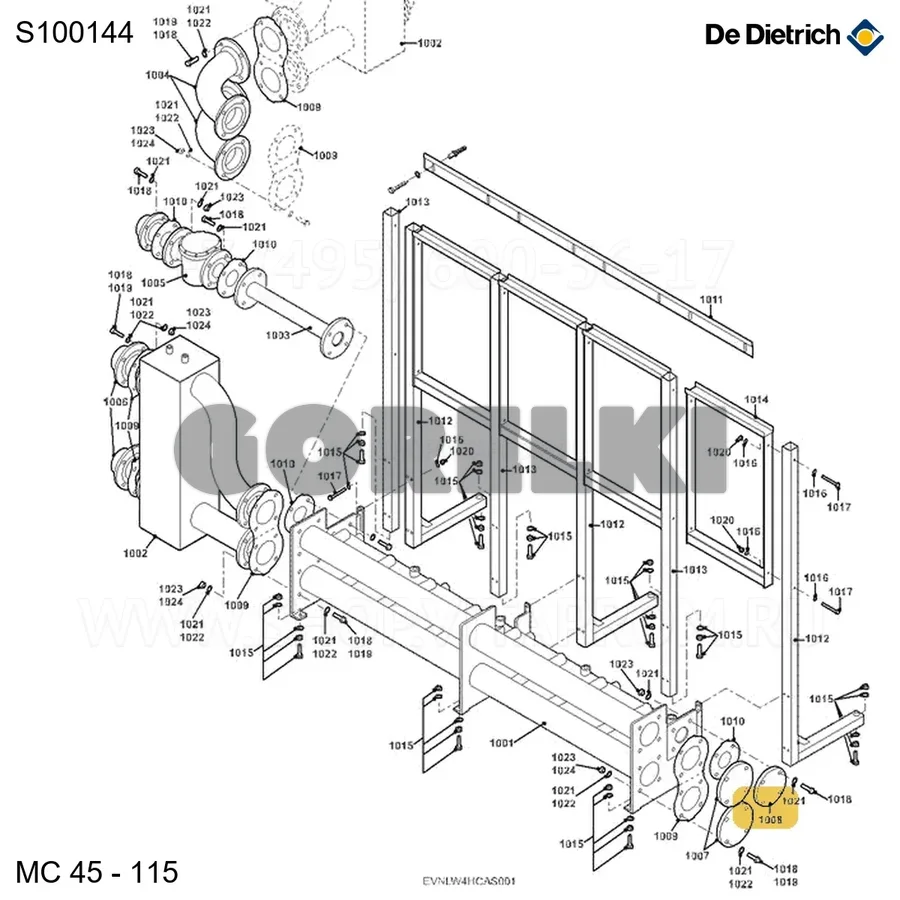 Фланец глухой не сверленый DIN2527 DN65 De Dietrich S100144 для газового котла
