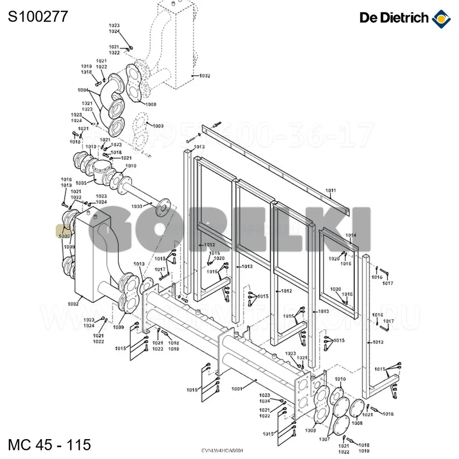 Фланец под приварку dn65 De Dietrich S100277 для газового котла